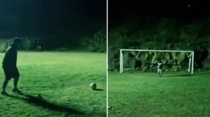 “Fantasma” sorprendió a dos amigos que jugaban al fútbol y el VIDEO causó escalofríos