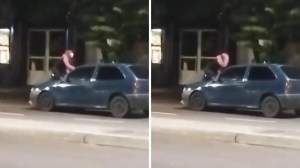 “Baja porque te mato”: joven discutió con su ex, se subió al capot del carro en movimiento y todo acabó mal (VIDEO)