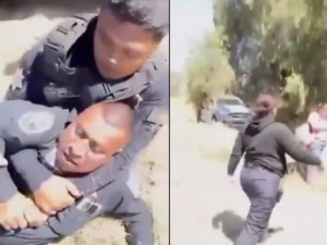 “Te estoy agarrando teniendo sexo”: Policía “echa pasión” en la calle, lo someten y se pone necio (VIDEO)