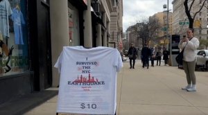 Nueva York ya tiene camisetas con el lema “Sobreviví al terremoto” y se ríe del suceso (Video)