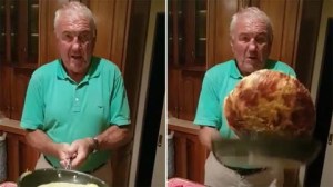 VIDEO: Intentó cocinar para su familia, quiso dar vuelta una tortilla y casi pierde un ojo