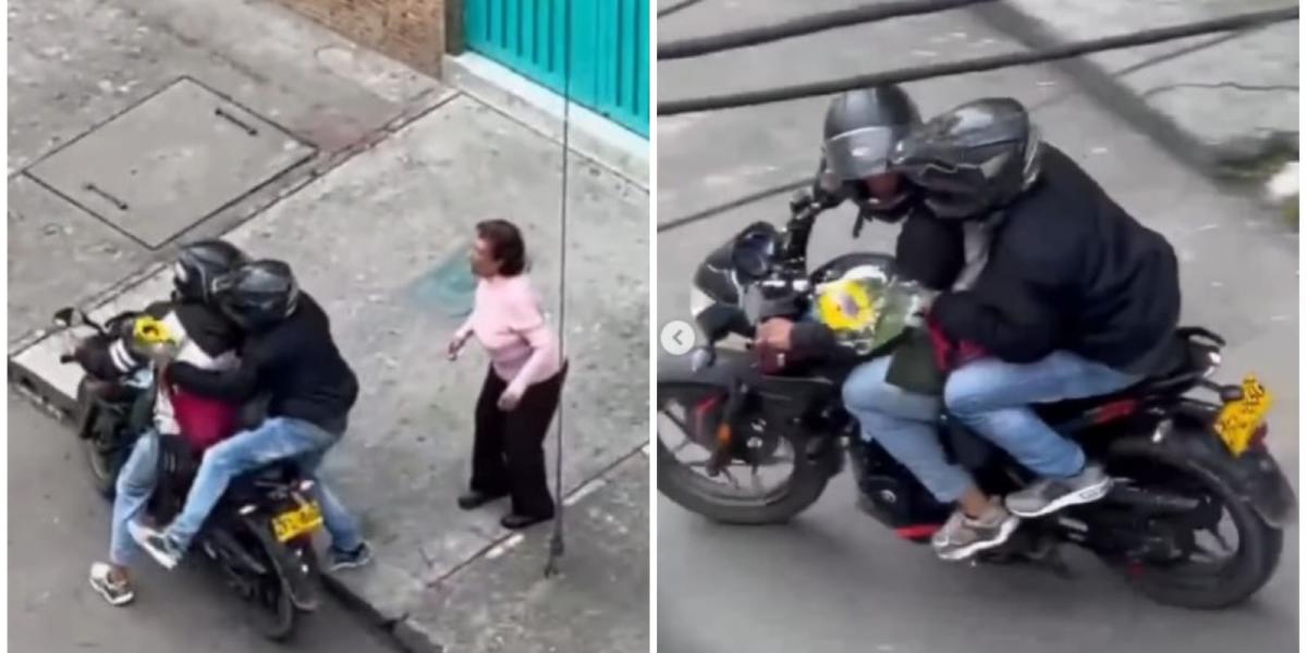 Ladrones en moto le robaron hasta una flor a una mujer en el Día de la Madre (VIDEO)