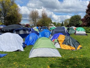 Cientos de refugiados, la mayoría de Venezuela, instalaron campamento en parque de Seattle