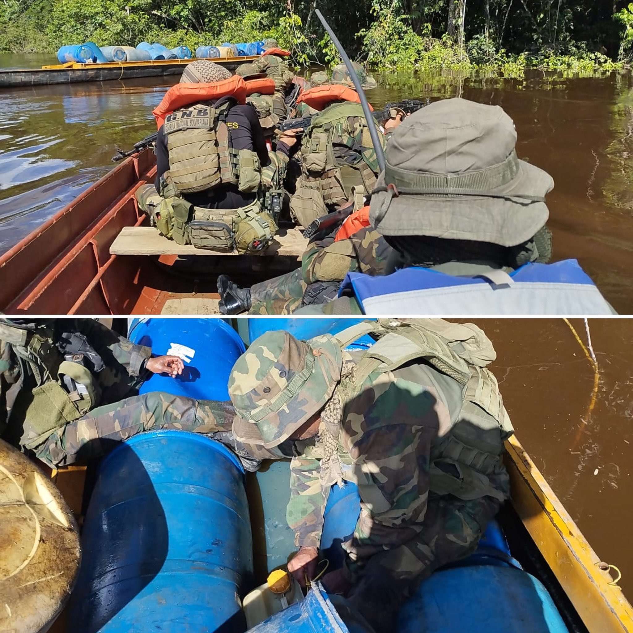 Fanb incautó más de seis mil litros de combustible que estaban ocultos en un río de Amazonas