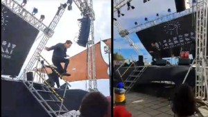 Miedo en un show de magia: enorme pantalla gigante se desplomó en el escenario (VIDEO)