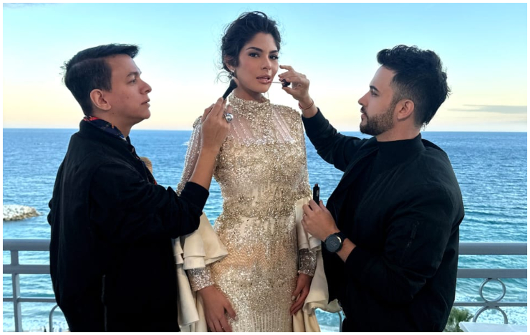 El talento venezolano se hizo notar en el Festival de Cannes 2024 con el maquillaje y estilismo de Oskarovsky Boyer y Miguel Crespo