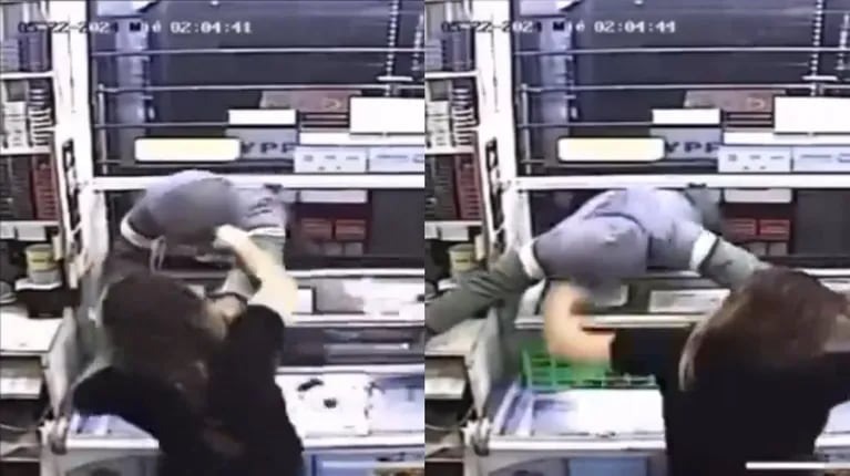 VIDEO: Delincuente intentó robar a una kiosquera, pero ella sabía lucha libre y le pegó brutal golpiza